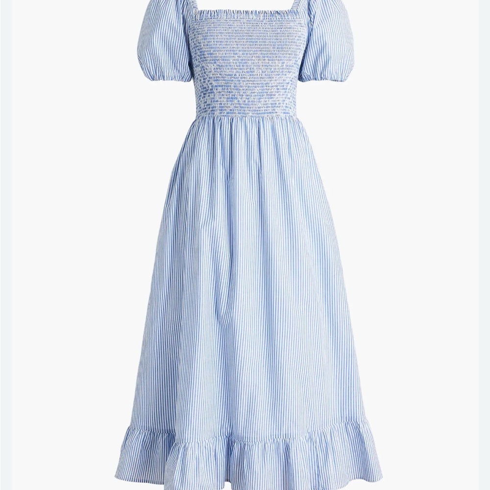 JCrew puff sleeve midi dress